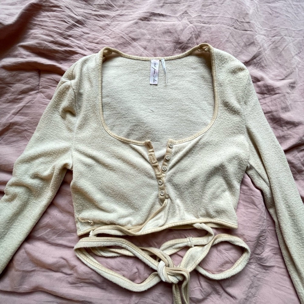 Urban Outfitters Cream Wrap Top